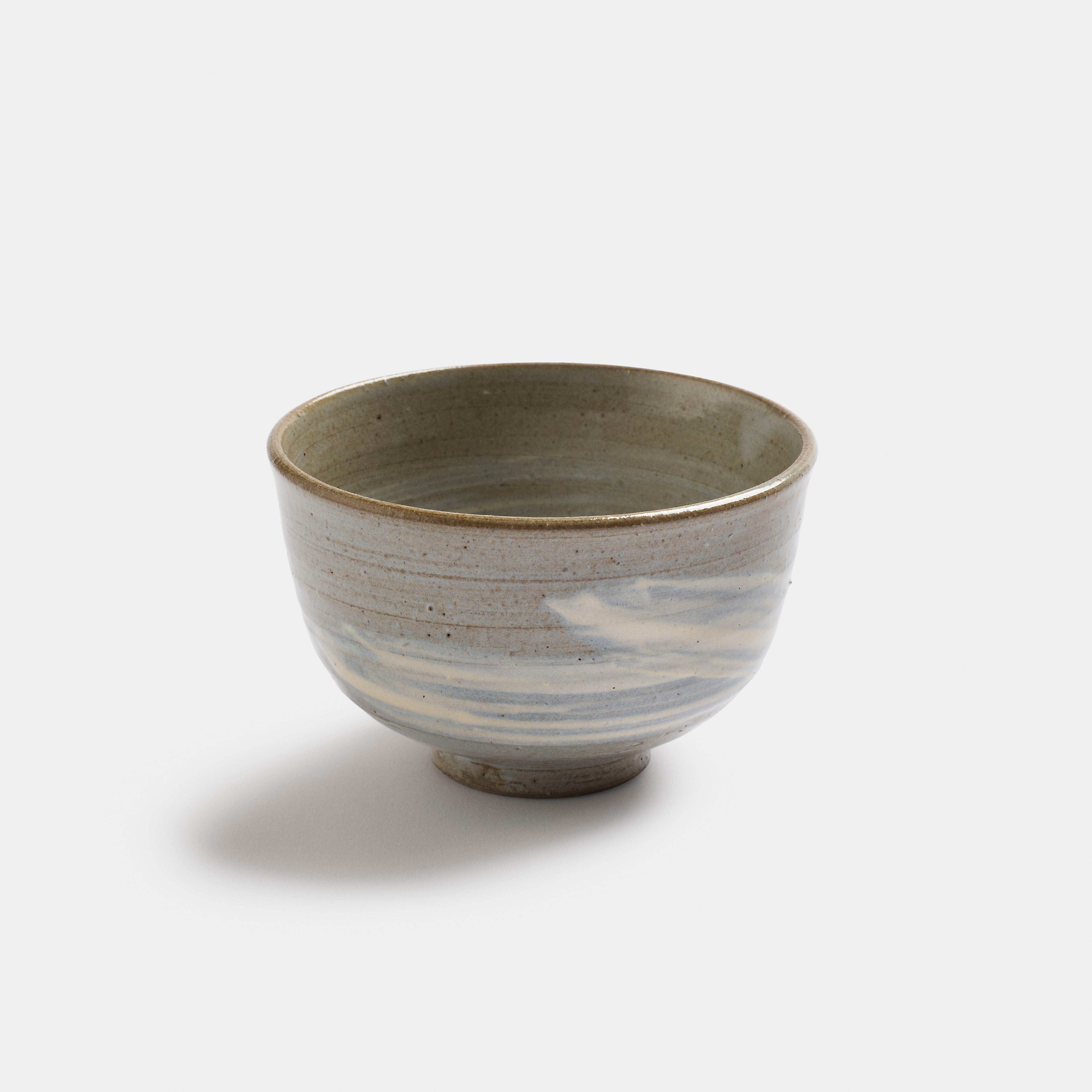 Japanese Matcha Bowl - Grey with white glazing